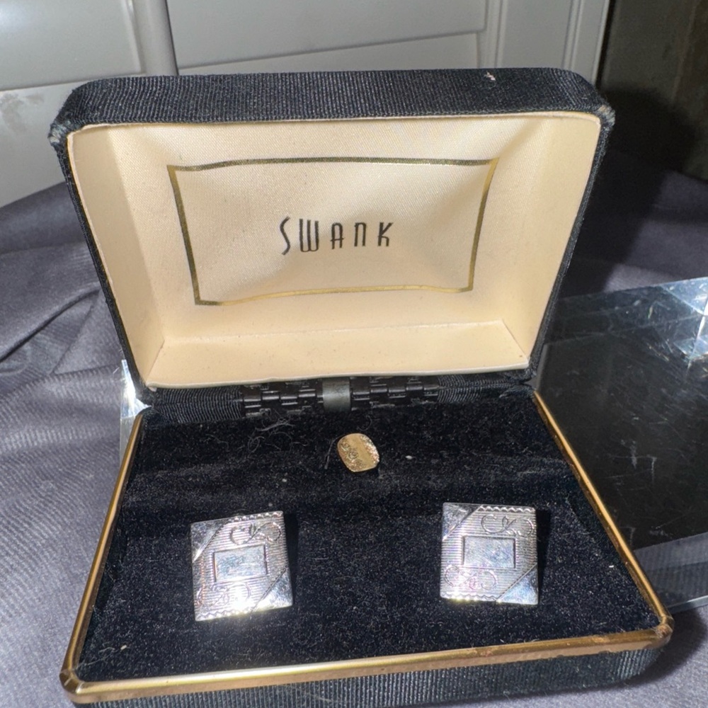 SWANK Silver and‎ Gold Cufflinks VINTAGE